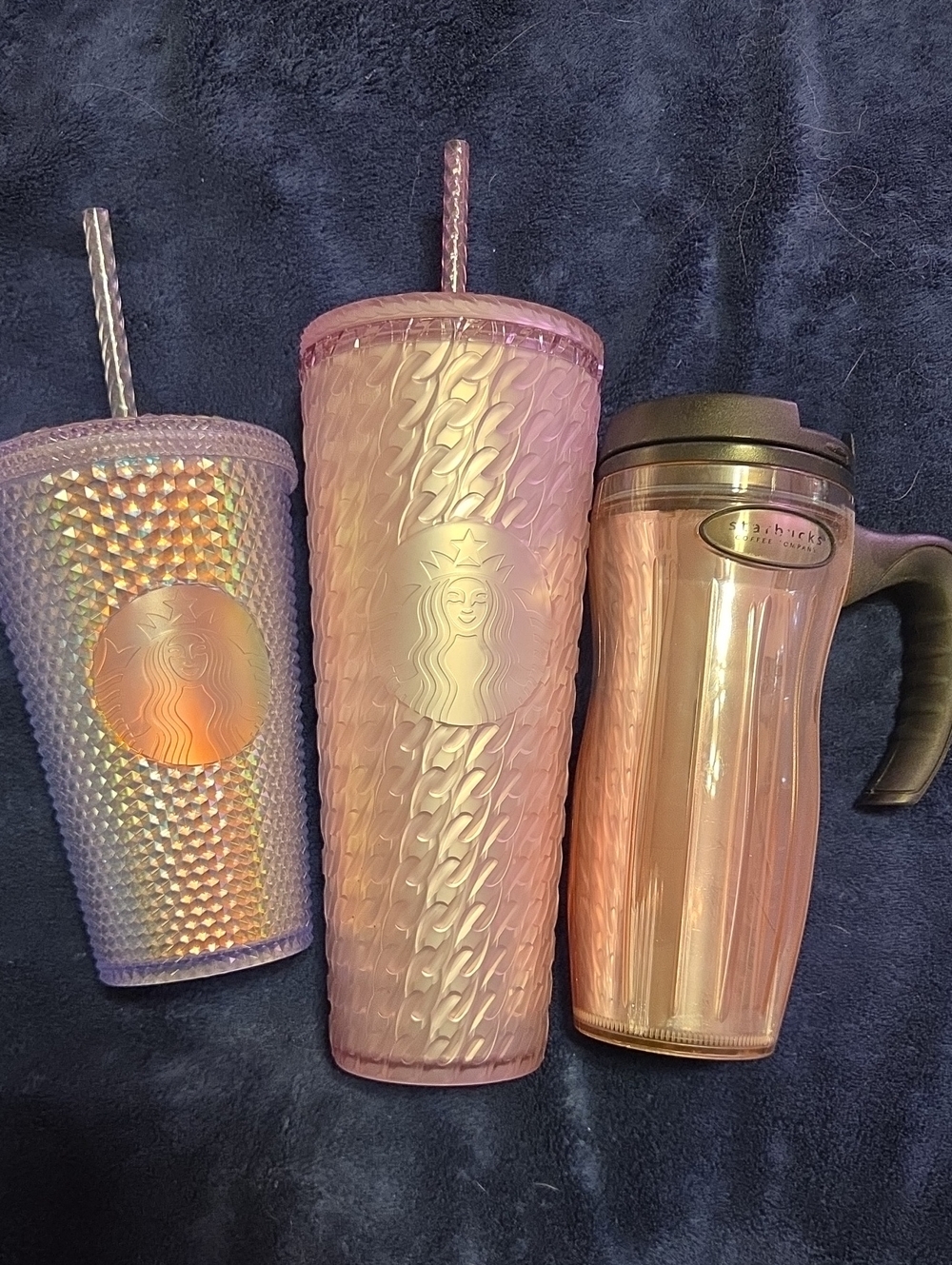 Starbucks Iridescent Pink Travel Cups Trio